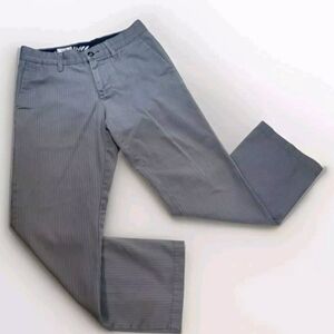 Volcom Stone Women's Dress Pants Office Work Pinstripe Gray 28 Embroidered Logo
